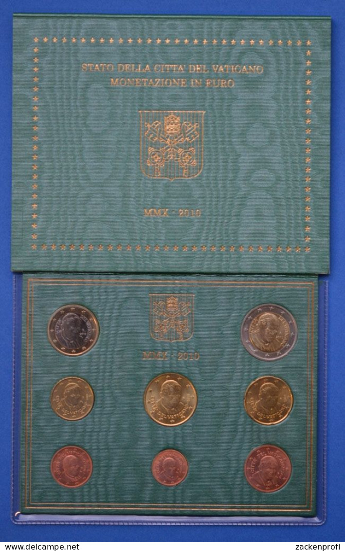 Vatikan KMS 2010 Original Kursmünzensatz Im Folder, Stempelglanz (m1360) - Vaticaanstad