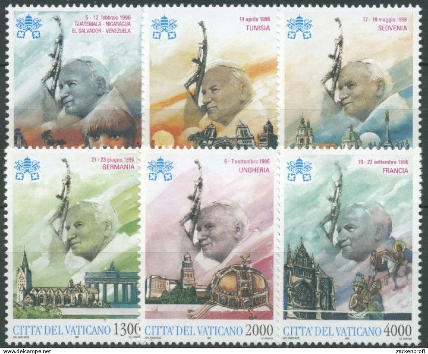 Vatikan 1997 Die Weltreisen Von Papst Johannes Paul II. 1227/32 Postfrisch - Nuovi