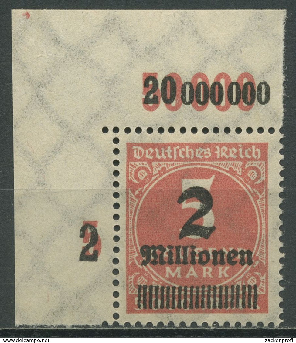 Dt. Reich 1923 Mit Aufdruck Platte Oberrand 312 Aa P OR Ecke 1 Postfrisch - Nuovi