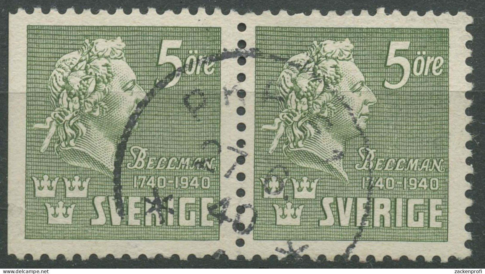 Schweden 1940 Komponist Carl Michael Bellmann 277 Dl/B Gestempelt, Bügig - Used Stamps