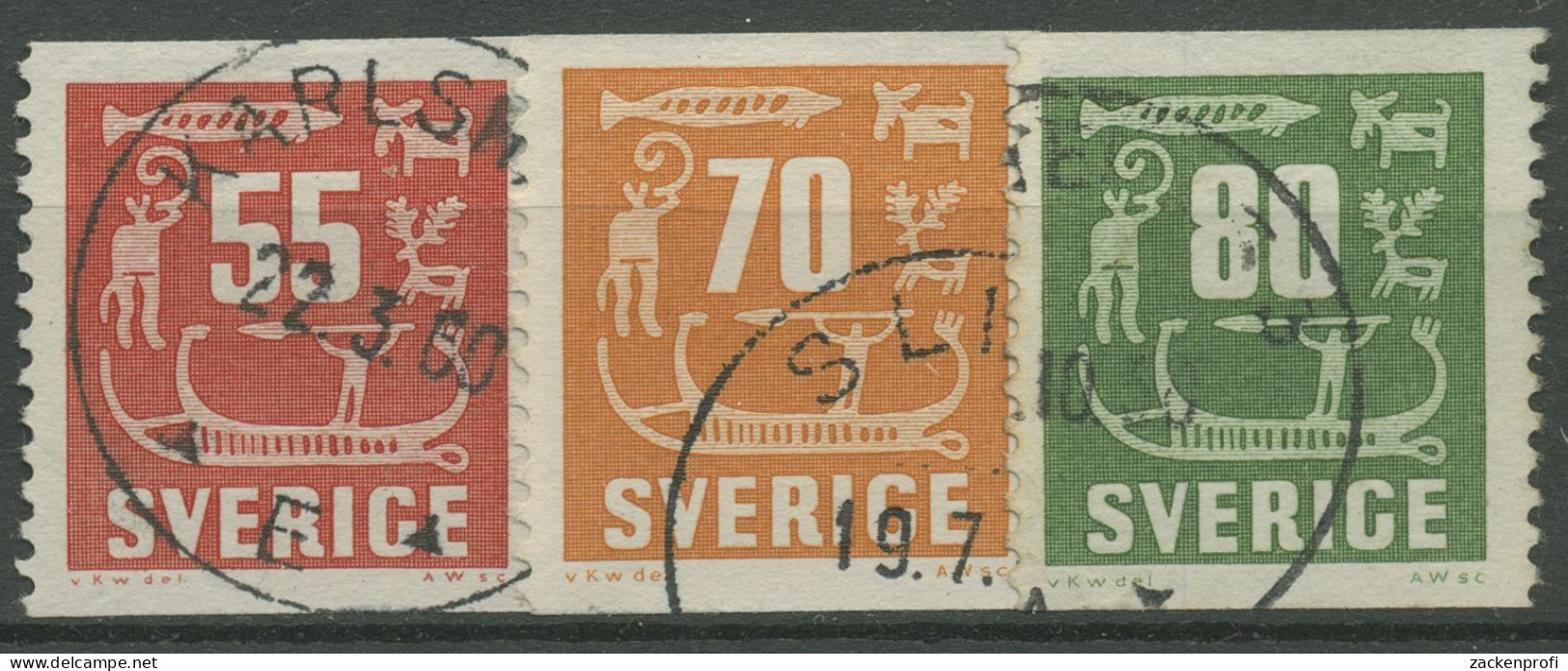 Schweden 1957 Felsenzeichnungen 431/33 Gestempelt - Gebruikt