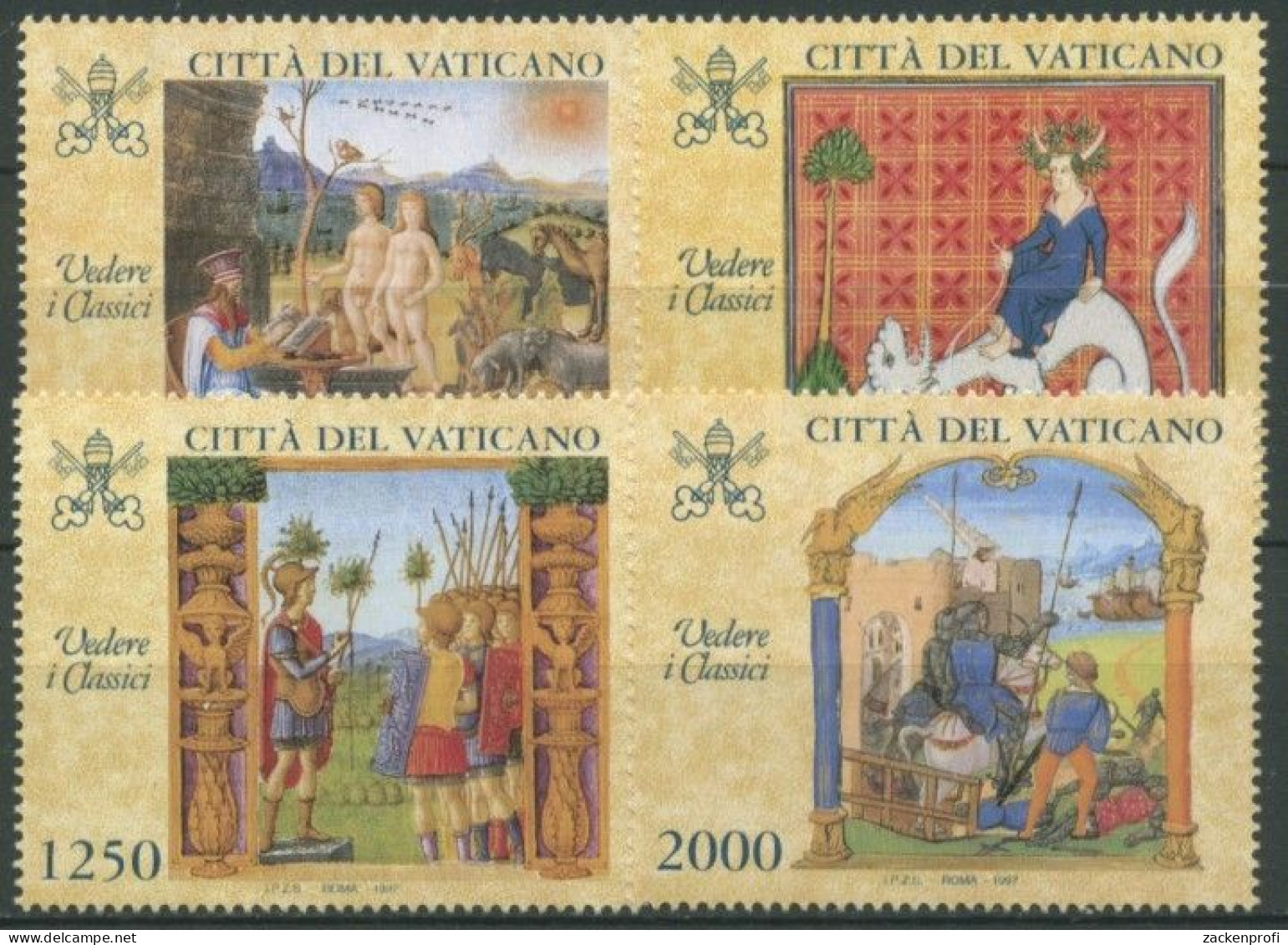 Vatikan 1997 Ausstellung Mittelalterlicher Buchmalerei 1210/13 Postfrisch - Unused Stamps