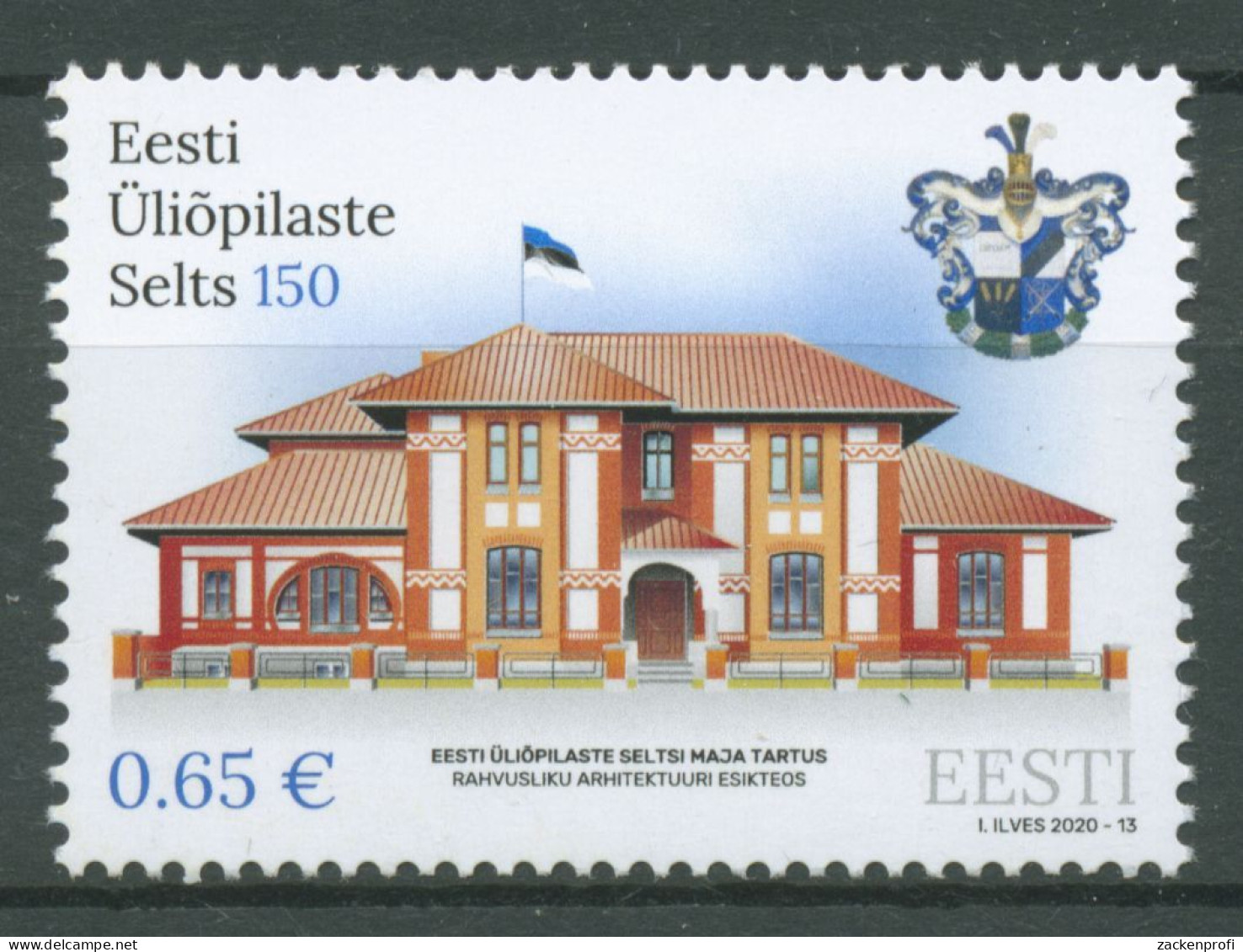 Estland 2020 Bauwerke EÜS-Korporationshaus Tartu 983 Postfrisch - Estonia