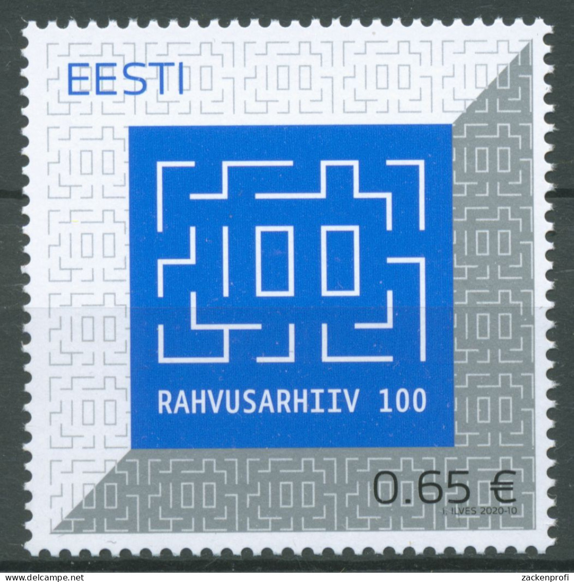Estland 2020 100 Jahre Staatsarchiv 980 Postfrisch - Estonie