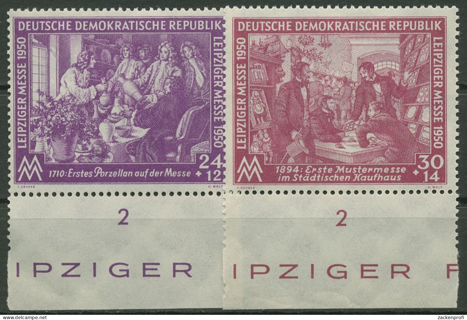 DDR 1950 Leipziger Frühjahrsmesse Mit Unterrand 248/49 UR Postfrisch - Ungebraucht
