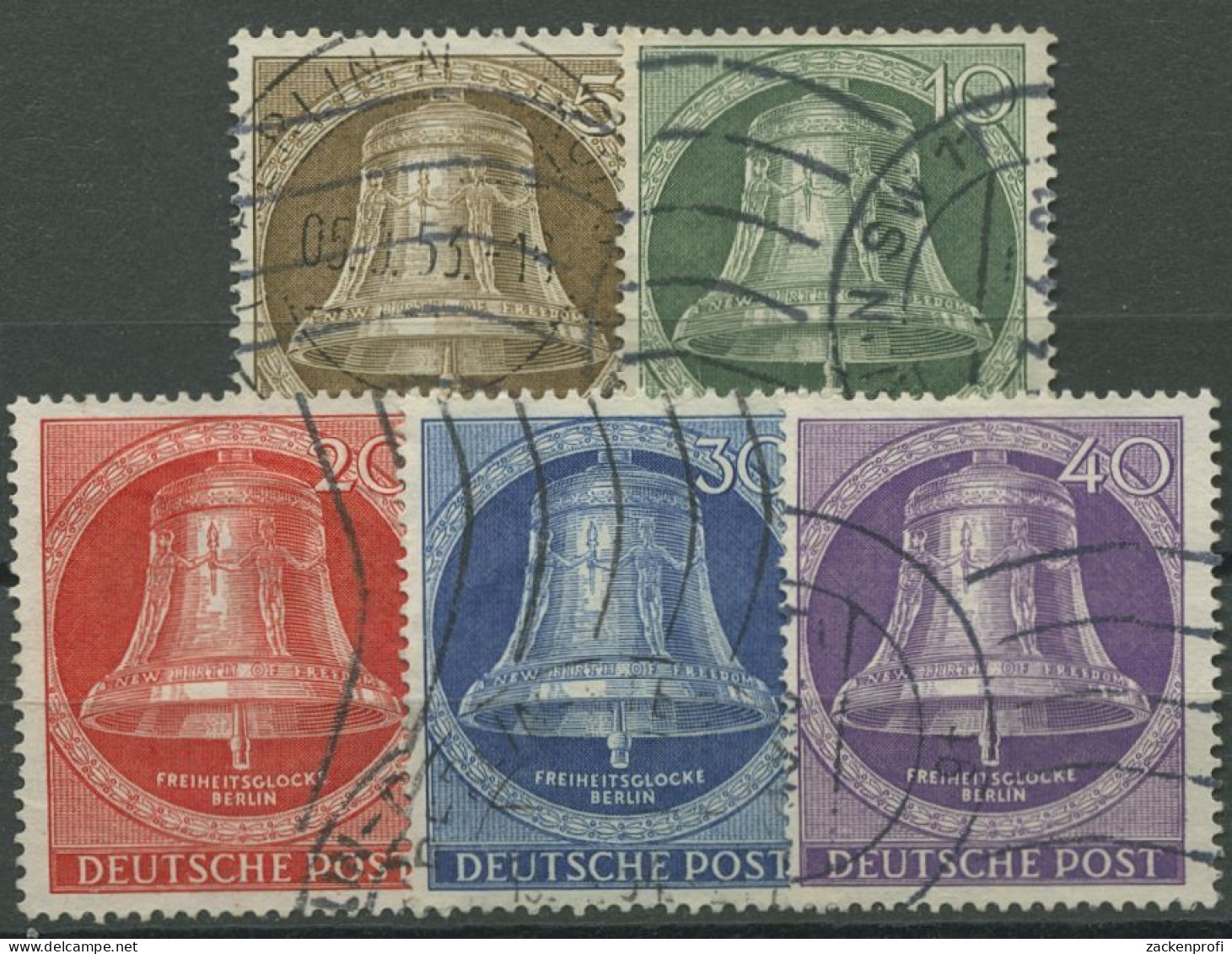Berlin 1953 Freiheitsglocke Klöppel Mitte 101/05 Mit Wellenstempel (R80948) - Used Stamps