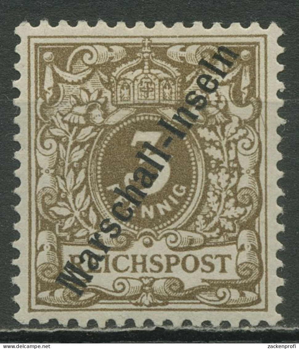 Marshall-Inseln 1899 Krone/Adler Mit Aufdruck 1 II Mit Falz, Geprüft - Marshalleilanden