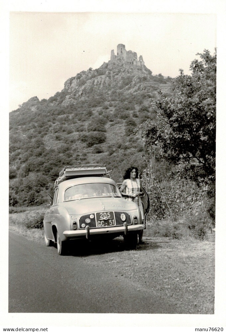 Ref 1 - Photo + Négatif : Voiture Renault Dauphine Dans Le Massif Centrale - France . - Europa