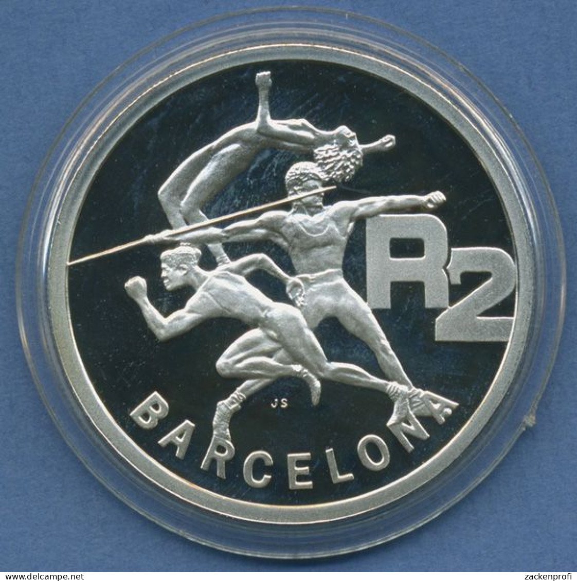 Südafrika 2 Rand 1992, Olympia Barcelona, Silber, KM 147 PP In Kapsel (m5161) - Afrique Du Sud