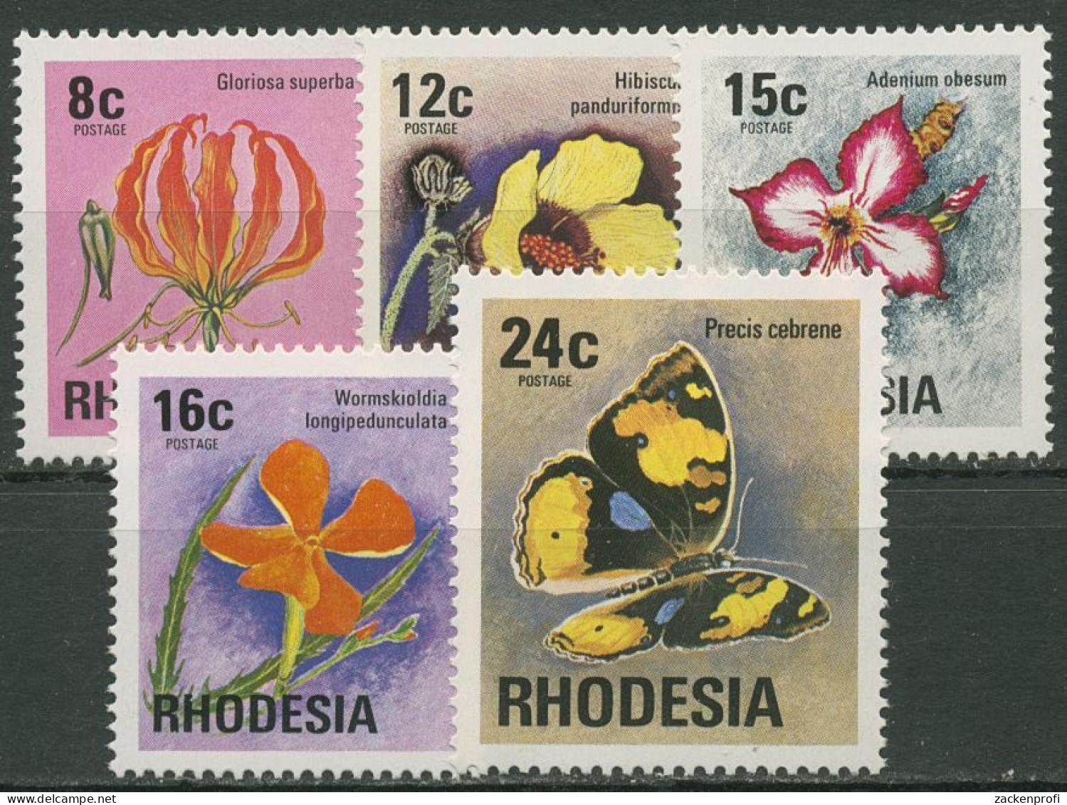 Rhodesien 1976 Blumen Schmetterling 175/79 Postfrisch - Rhodesia (1964-1980)
