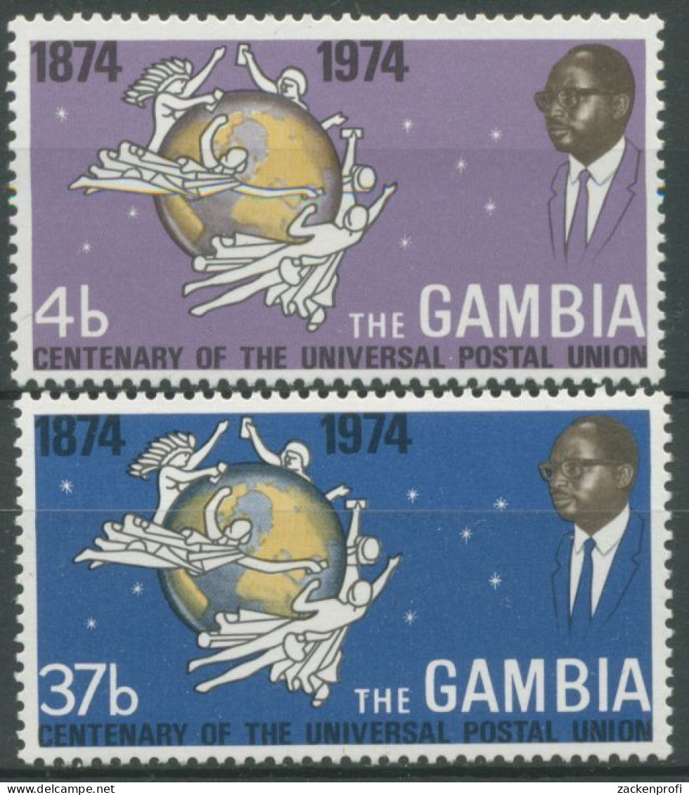 Gambia 1974 100 Jahre Weltpostverein UPU 295/96 Postfrisch - Gambia (1965-...)