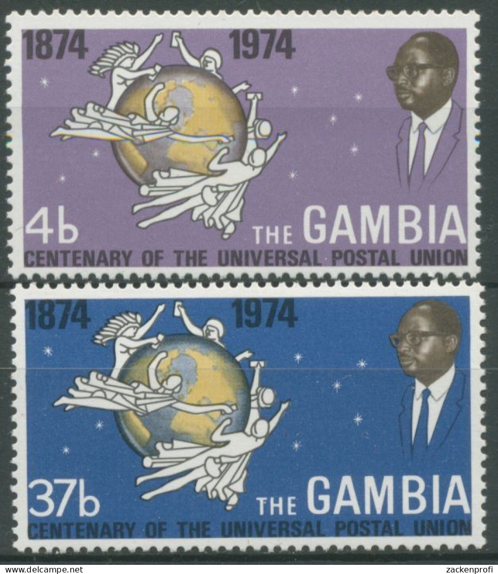 Gambia 1974 100 Jahre Weltpostverein UPU 295/96 Postfrisch - Gambie (1965-...)