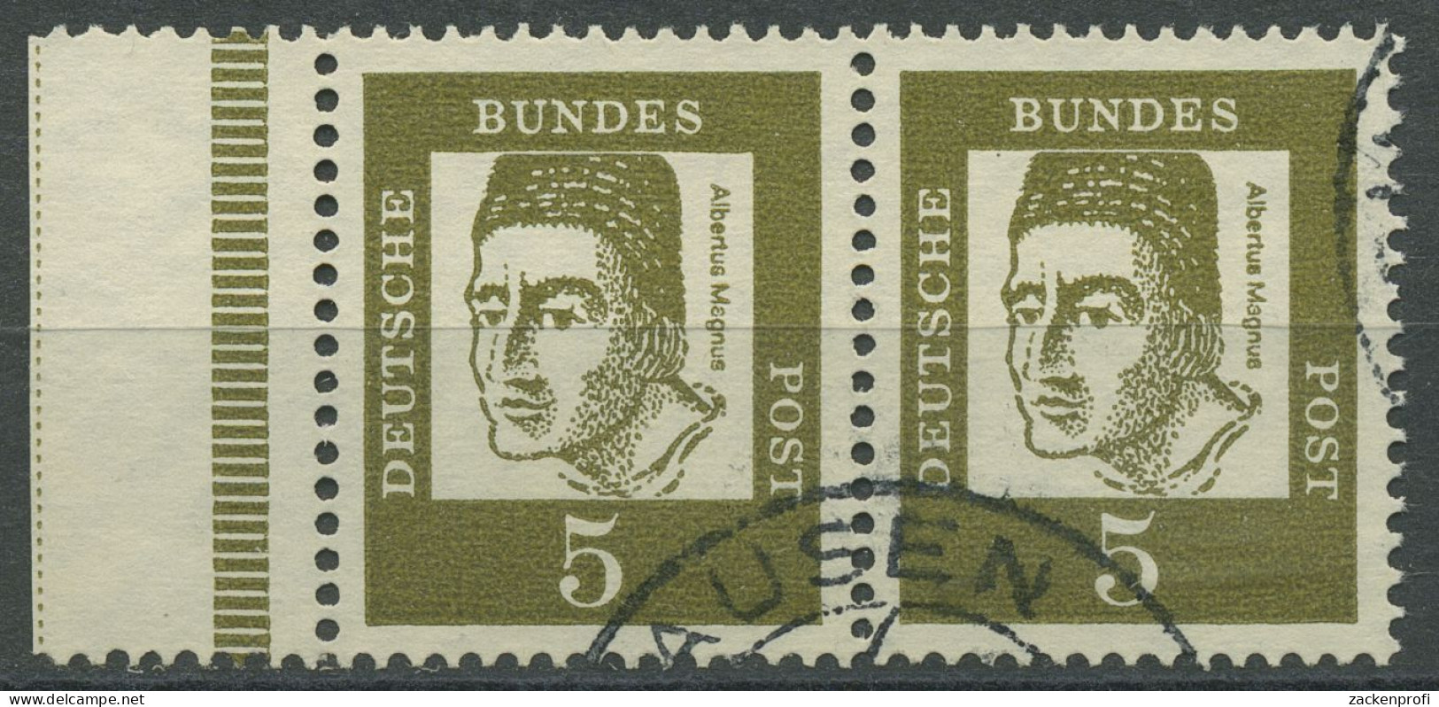 Bund 1961 Bedeutende Deutsche, Waag. Paar Aus MHB 347 Yb SR Li. Gestempelt - Usados