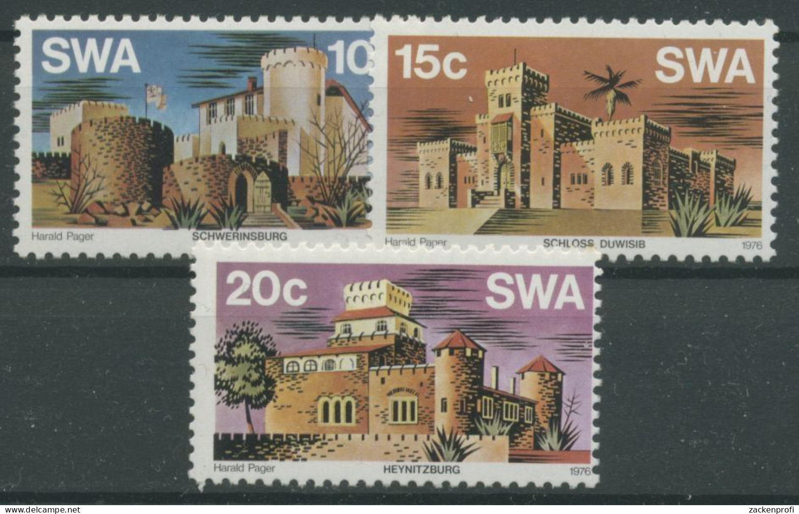 Südwestafrika 1976 Schlösser Heinitzburg Schwerinsburg 417/19 Postfrisch - Südwestafrika (1923-1990)