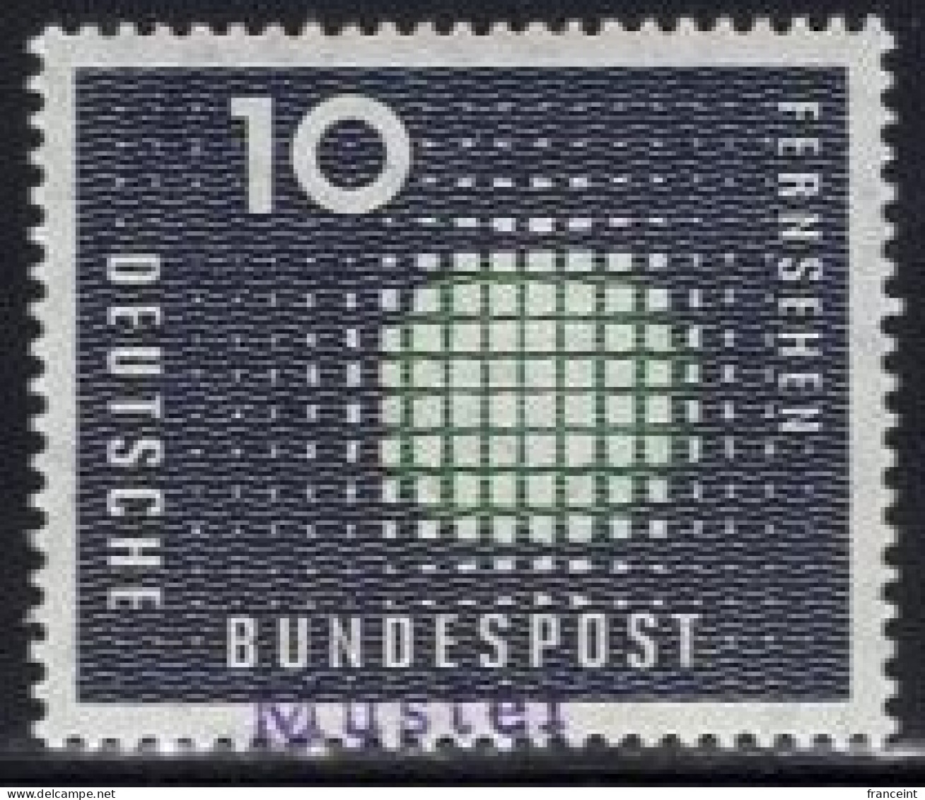 GERMANY(1957) Television Screen. MUSTER (specimen) Overprint. Scott No 770. - Sonstige & Ohne Zuordnung