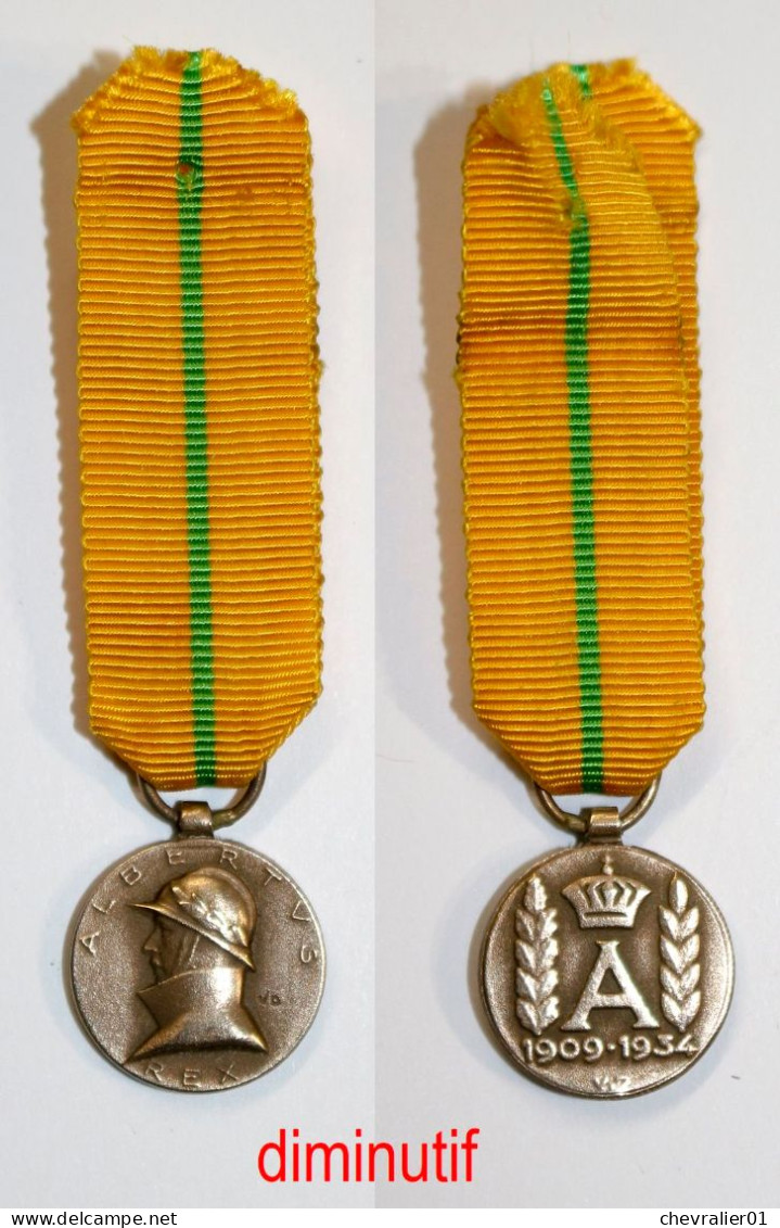 Médaille-BE-403-I-di_Médaille Commémorative Du Règne Du Roi Albert 1er-1909-1934_diminutif_21-29 - Bélgica