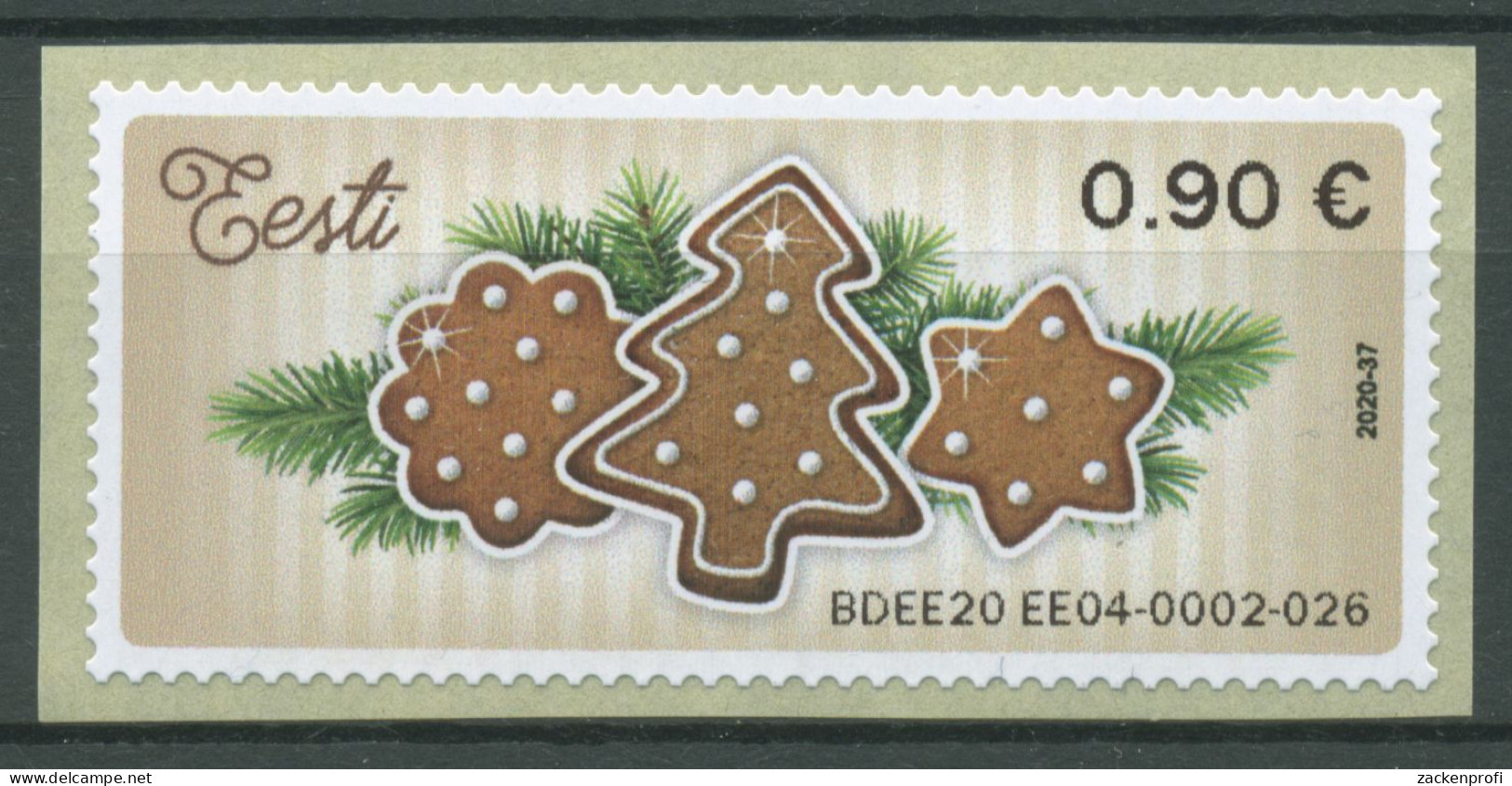 Estland 2020 Automatenmarken Weihnachten Lebkuchen ATM 5 Postfrisch - Estonie