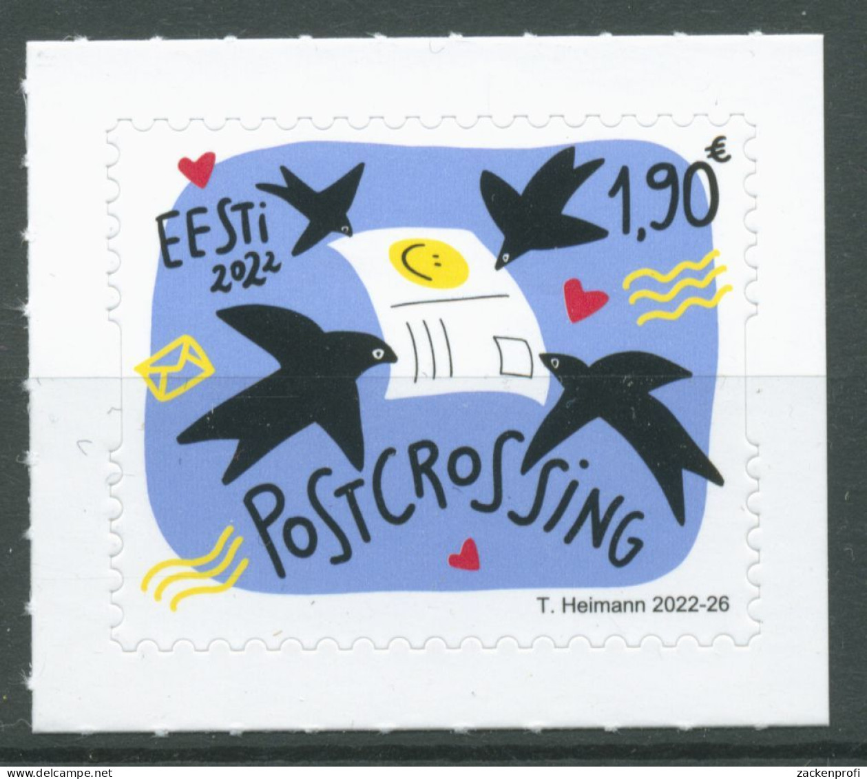 Estland 2022 Postkartennetzwerk Postcrossing Vögel 1057 Postfrisch - Estland