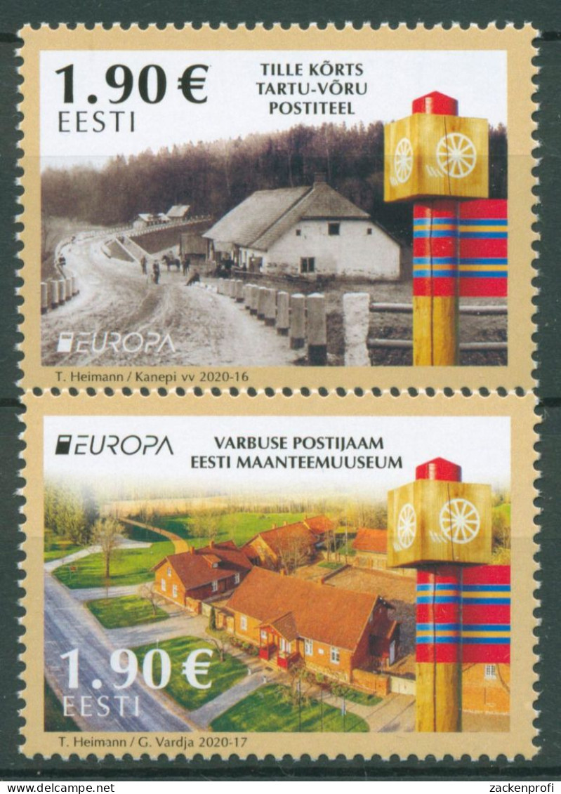 Estland 2020 Europa CEPT Historische Postrouten 986/87 Postfrisch - Estland