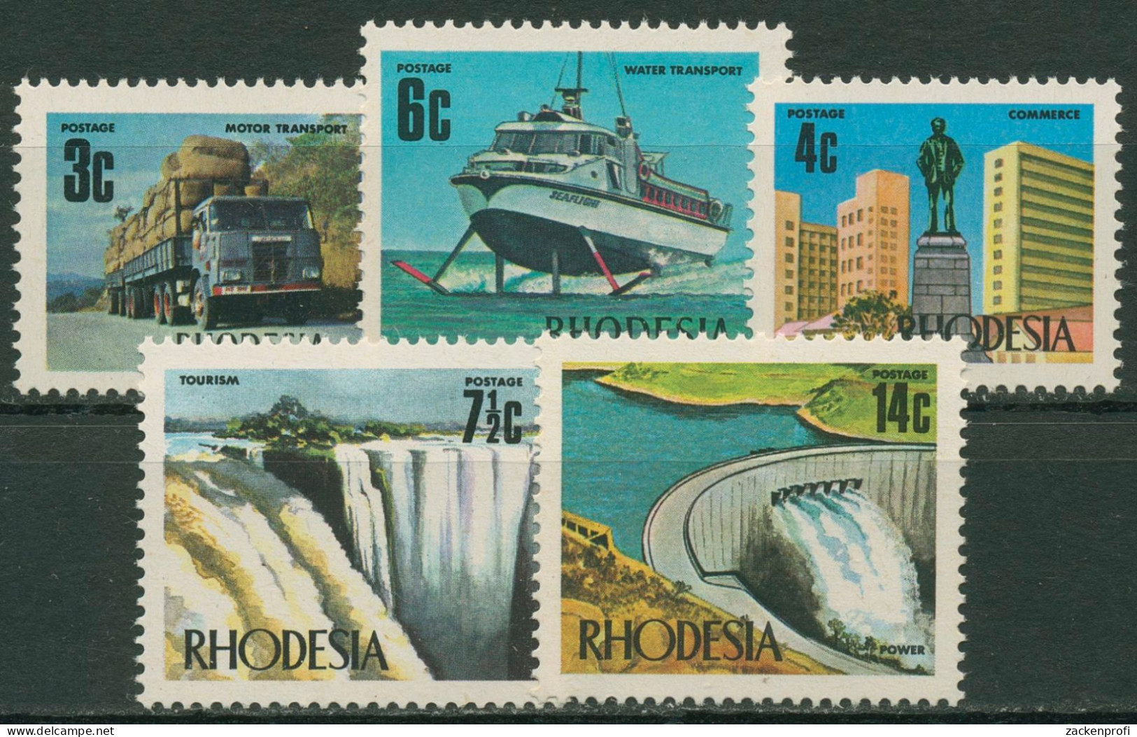 Rhodesien 1973 Lastwagen Staudamm Tragflächenboot 126/30 Postfrisch - Rhodesië (1964-1980)