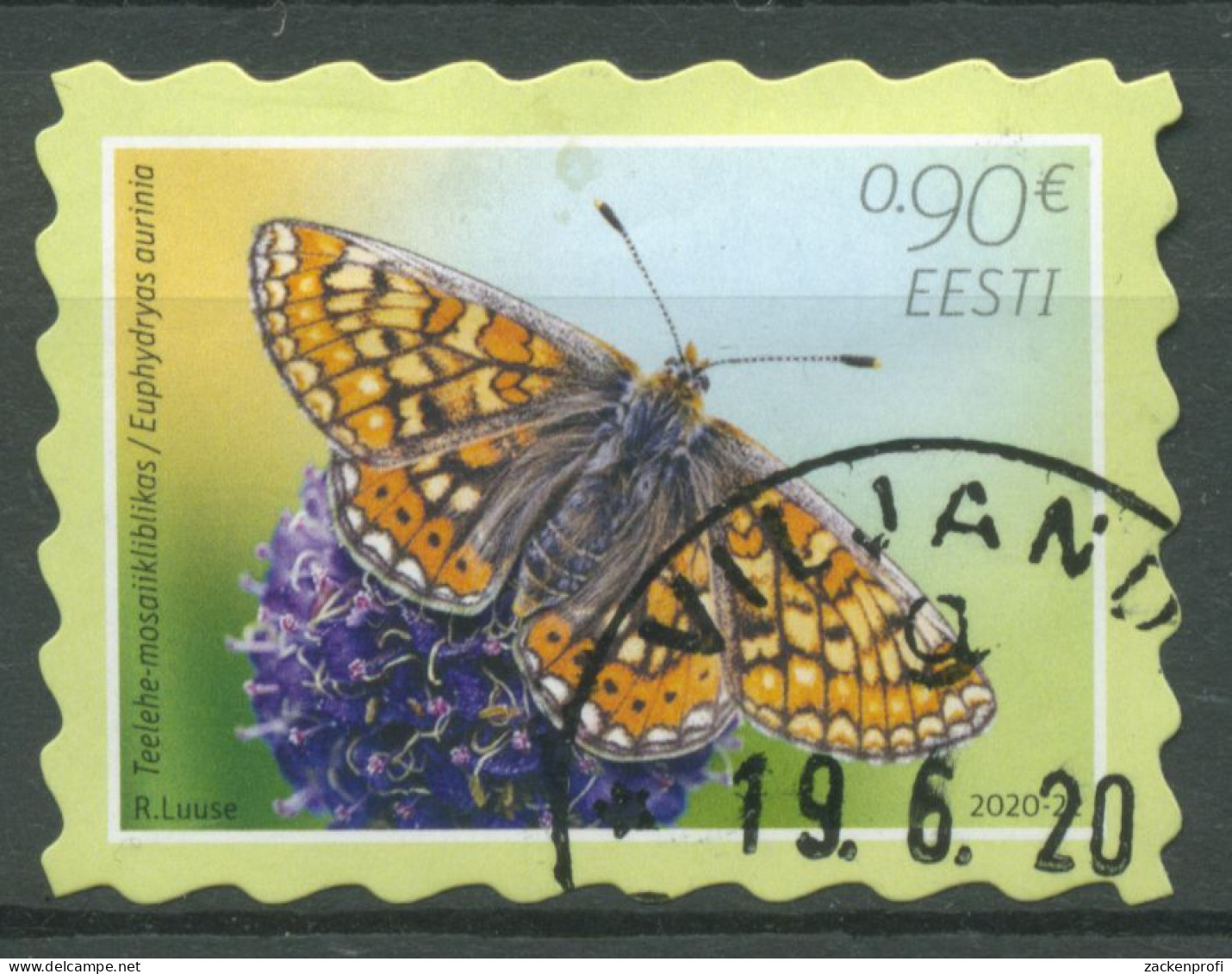 Estland 2020 Tiere Schmetterling Des Jahres Scheckenfalter 992 Gestempelt - Estonia