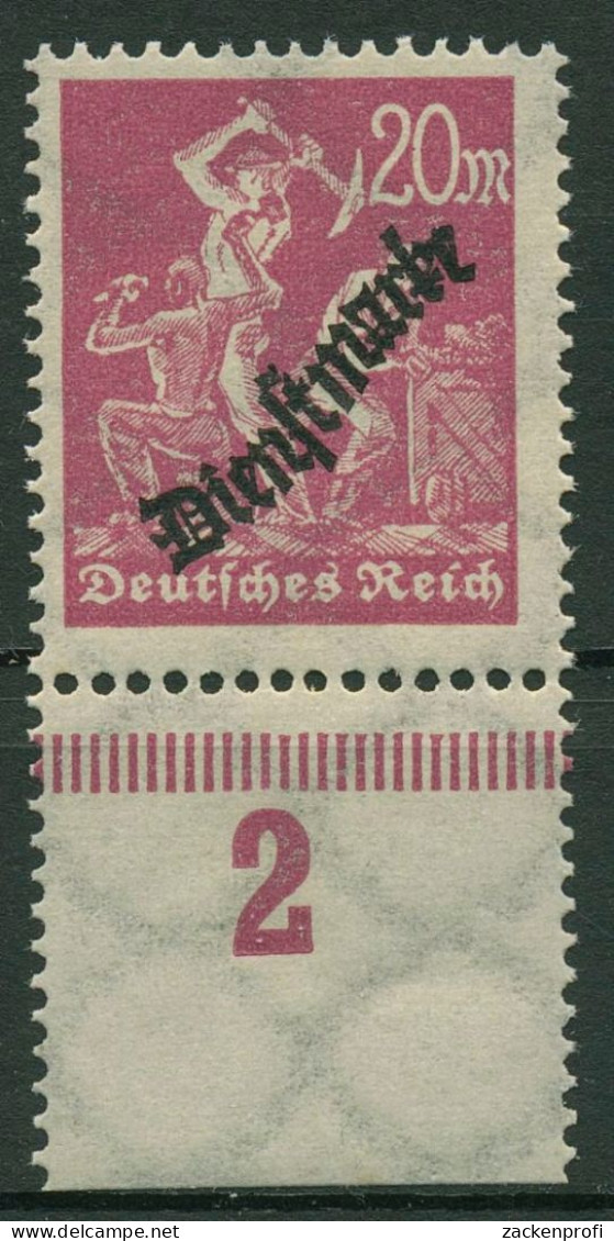 Dt. Reich Dienstmarke 1923 Aufdruck, Lieg. Wasserzeichen D 75 Y P UR Postfrisch - Oficial