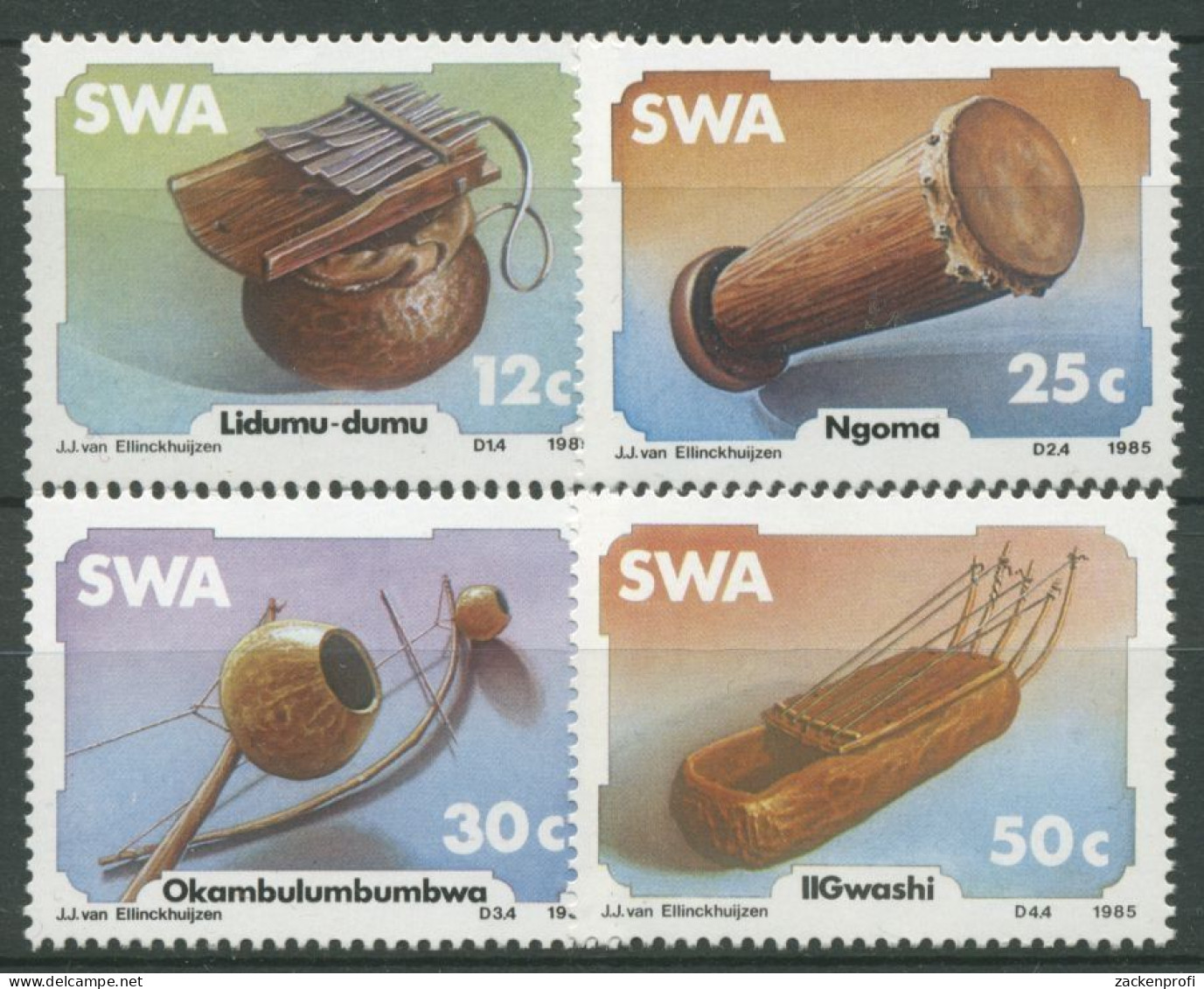 Südwestafrika 1985 Musikinstrumente 579/82 Postfrisch - Südwestafrika (1923-1990)