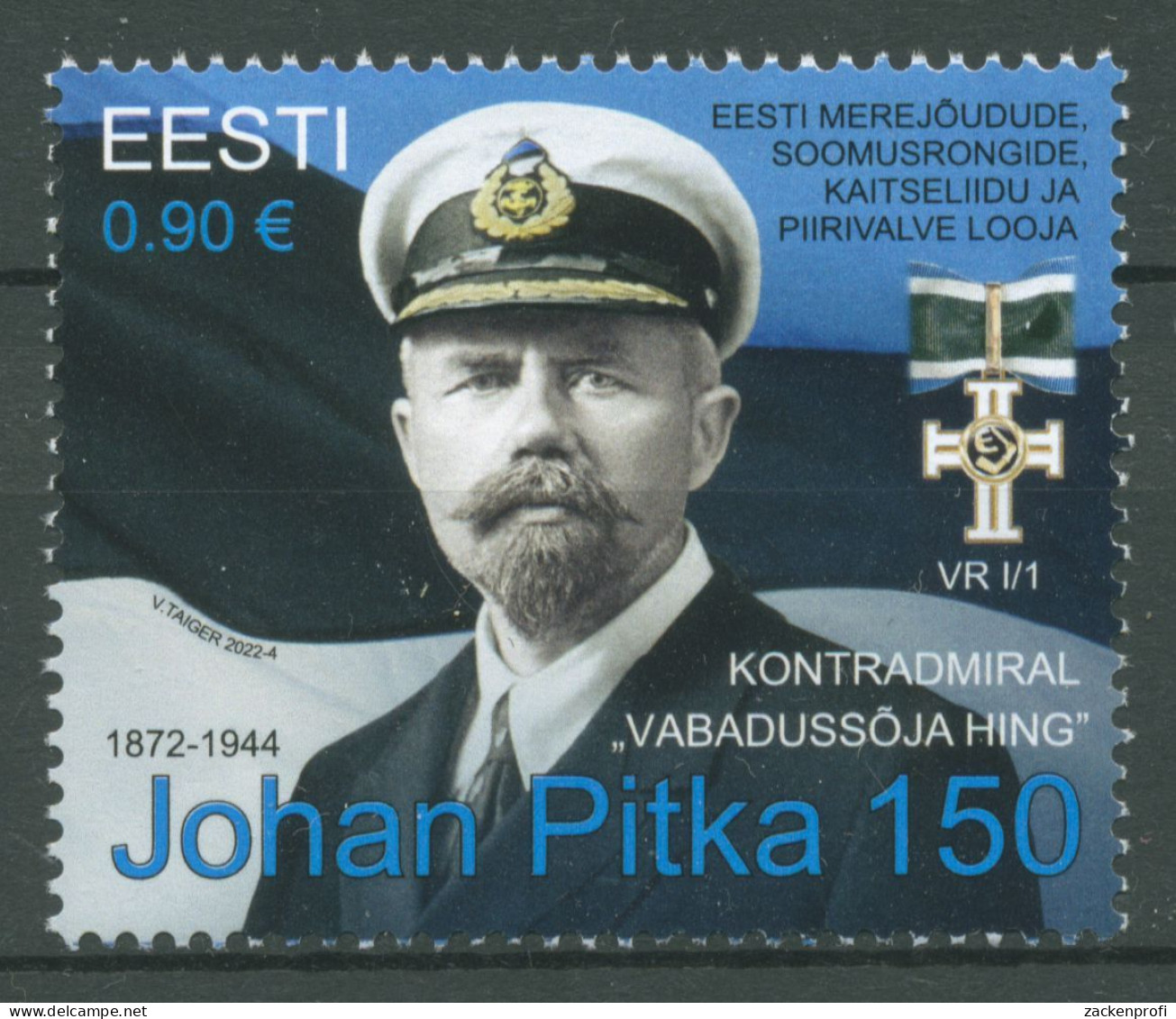 Estland 2022 Marine Kapitän Johan Pitka 1035 Postfrisch - Estland