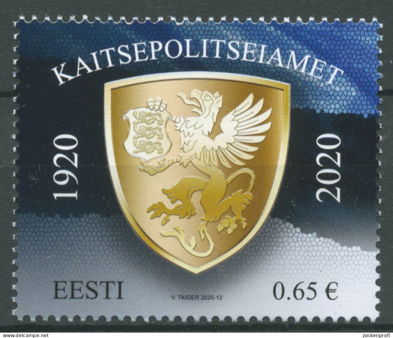 Estland 2020 100 Jahre Sicherheitspolizeiamt Wappen Flagge 982 Postfrisch - Estland