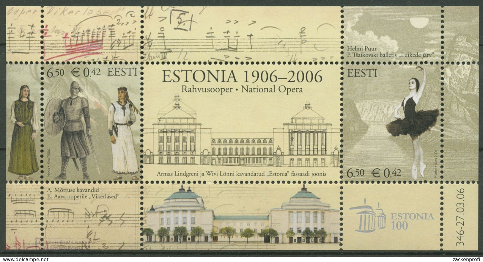 Estland 2006 Nationaltheater Block 25 Postfrisch (C61206) - Estonia