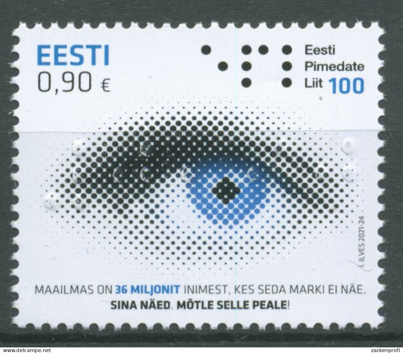 Estland 2021 100 Jahre Blindenverband 1026 Postfrisch - Estonia