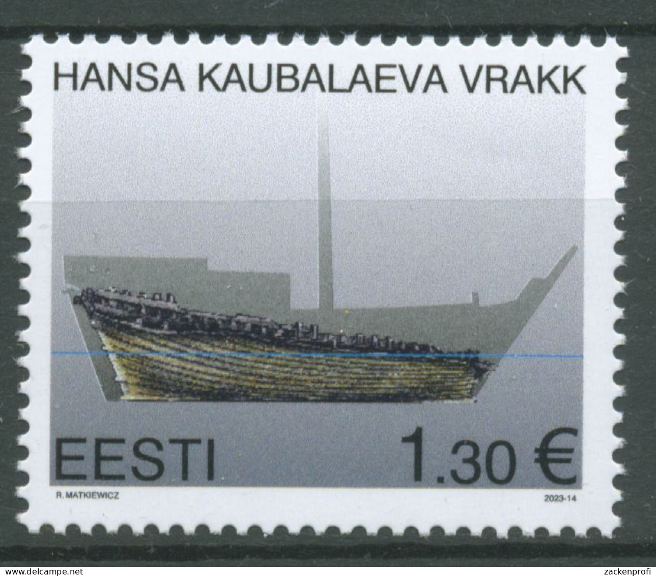 Estland 2023 Schiffswrack Mittelalterliches Handelsschiff 1072 Postfrisch - Estonia