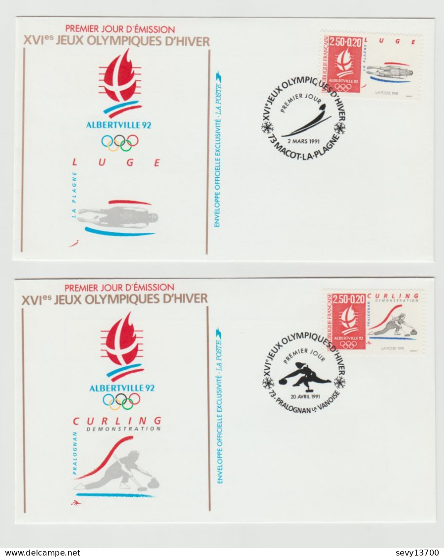 France année 1992 12 enveloppes premier jour 16 -ème Jeux Olympiques d'Hiver Albertville 92