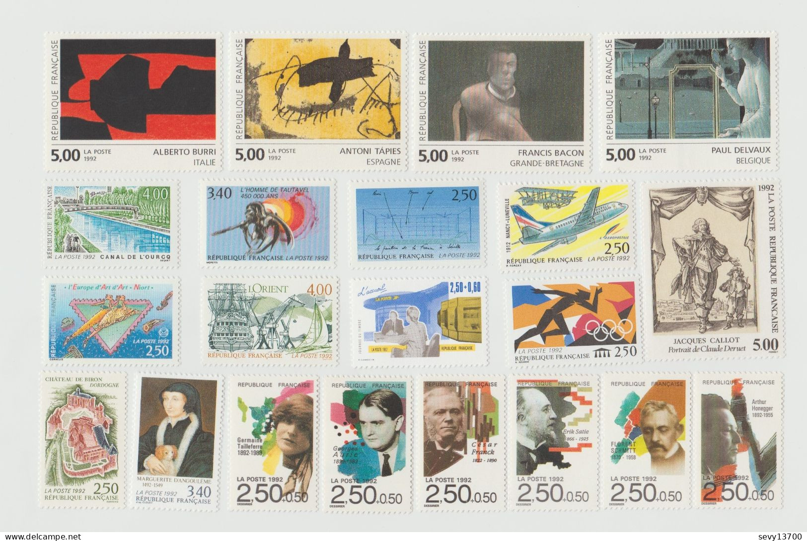 France Année 1992 Lot De 44 Timbres Neufs Et Différents - Ongebruikt