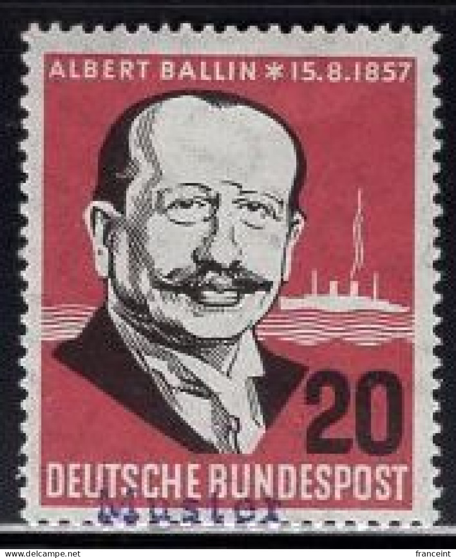 GERMANY(1957) Albert Ballin. MUSTER (specimen) Overprint. Founder Of Hamburg-America Staemship Line. Scott No 769. - Altri & Non Classificati