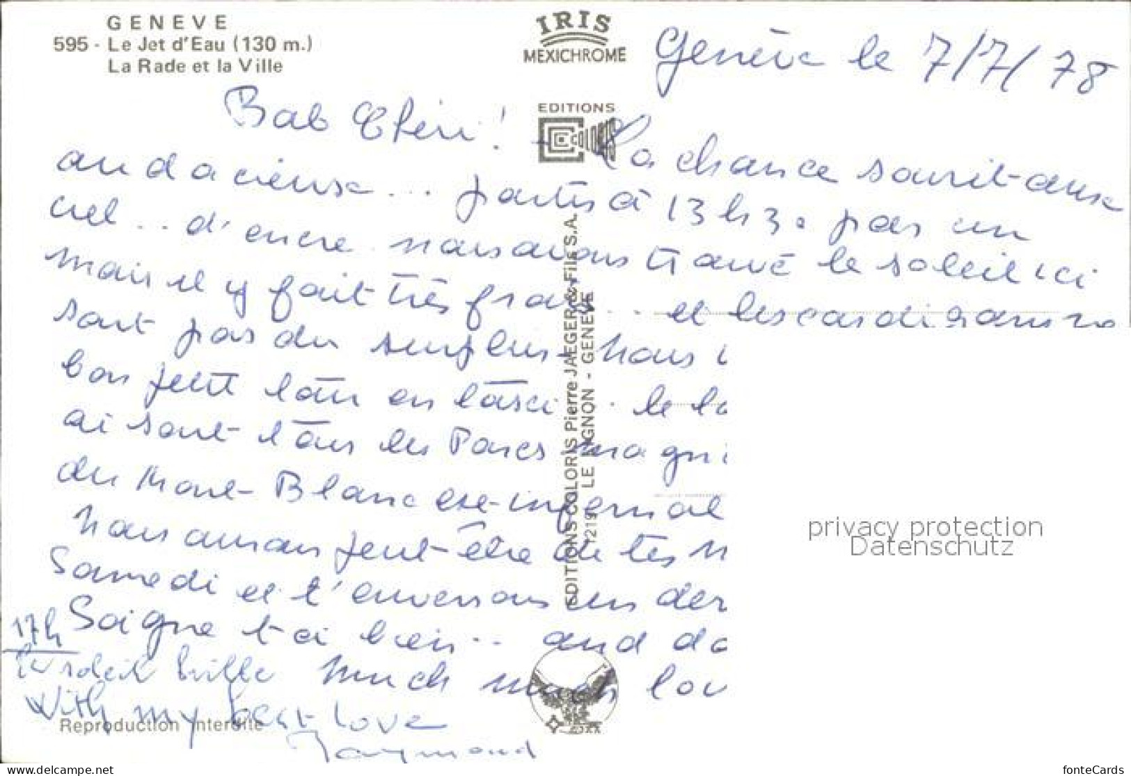11820194 Geneve GE Jet D Eau Rade Et La Villa Vue Aerienne Geneve - Other & Unclassified