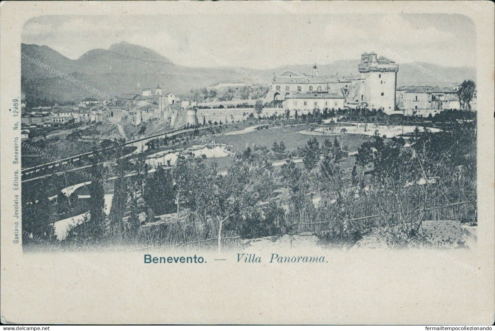 Cr38 Cartolina Benevento Citta'  Villa Panorama Inizio 900   Campania - Benevento