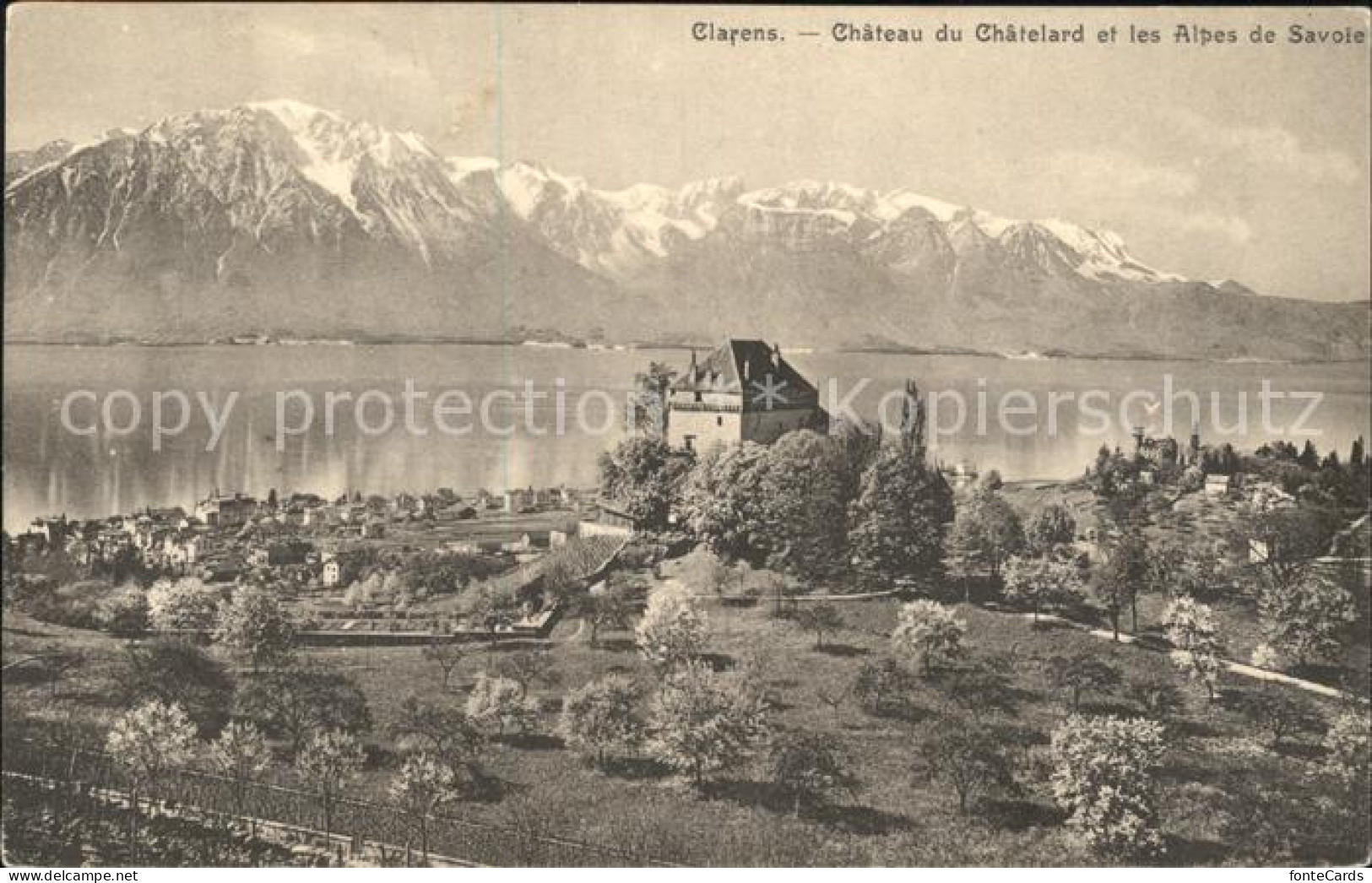 11820030 Clarens VD Chateau De Chatelard Lac Leman Et Les Alpes De Savoie Claren - Sonstige & Ohne Zuordnung