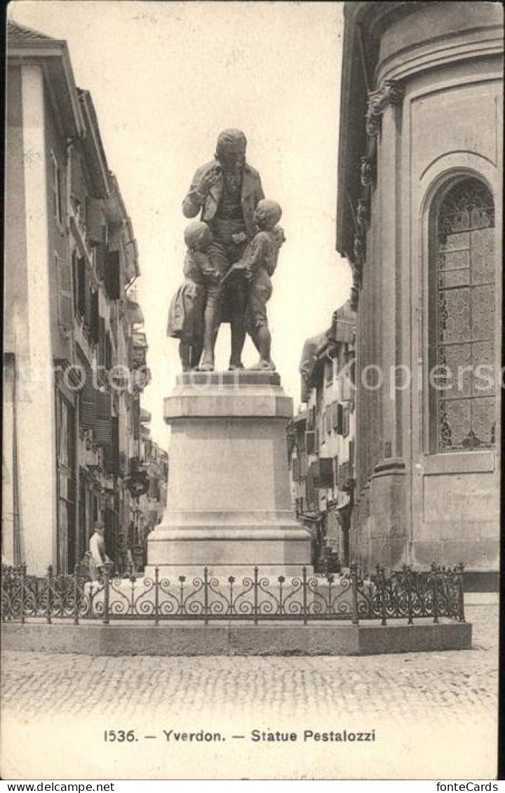 11820008 Yverdon-les-Bains Statue Pestalozzi Monument Denkmal Yverdon-les-Bains - Andere & Zonder Classificatie