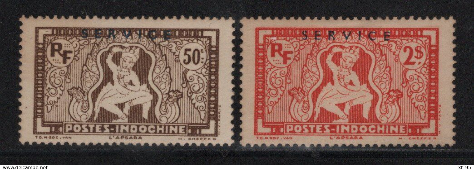 Indochine - Service N°13 + 16 - Cote 30.50€ - * Neufs Avec Charniere - Unused Stamps
