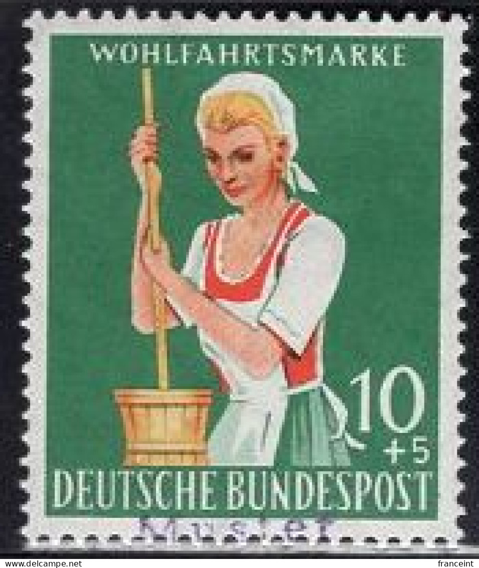 GERMANY(1958) Dairy Maid. MUSTER (specimen) Overprint. Scott No B363. - Andere & Zonder Classificatie