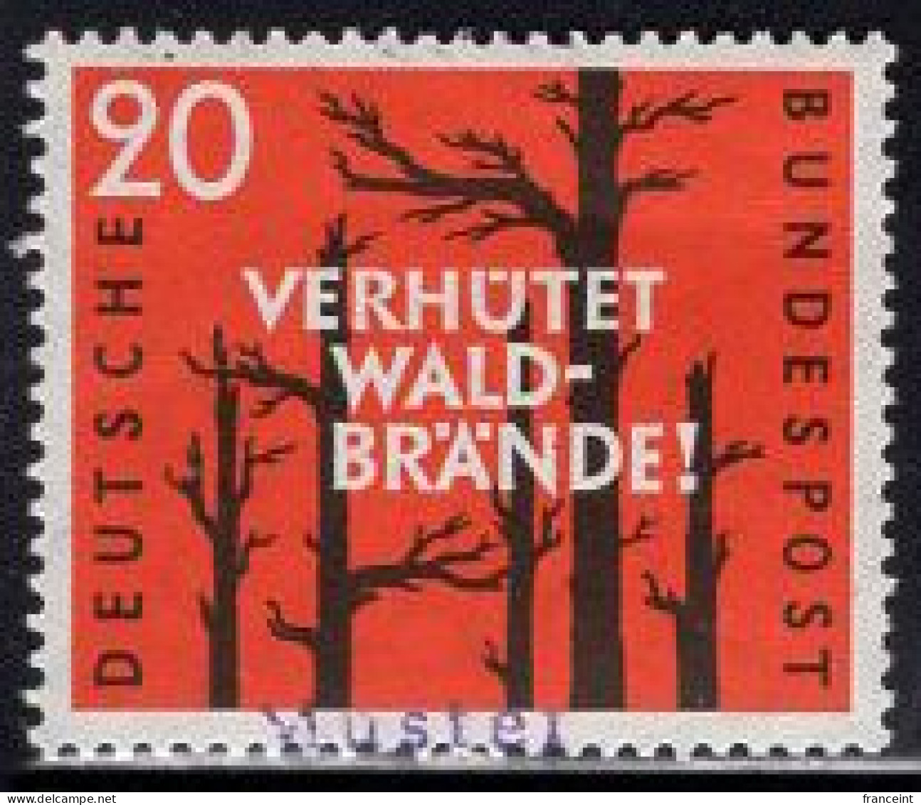 GERMANY(1958) Forest Fire Prevention. MUSTER (specimen) Overprint. Scott No 782. - Other & Unclassified
