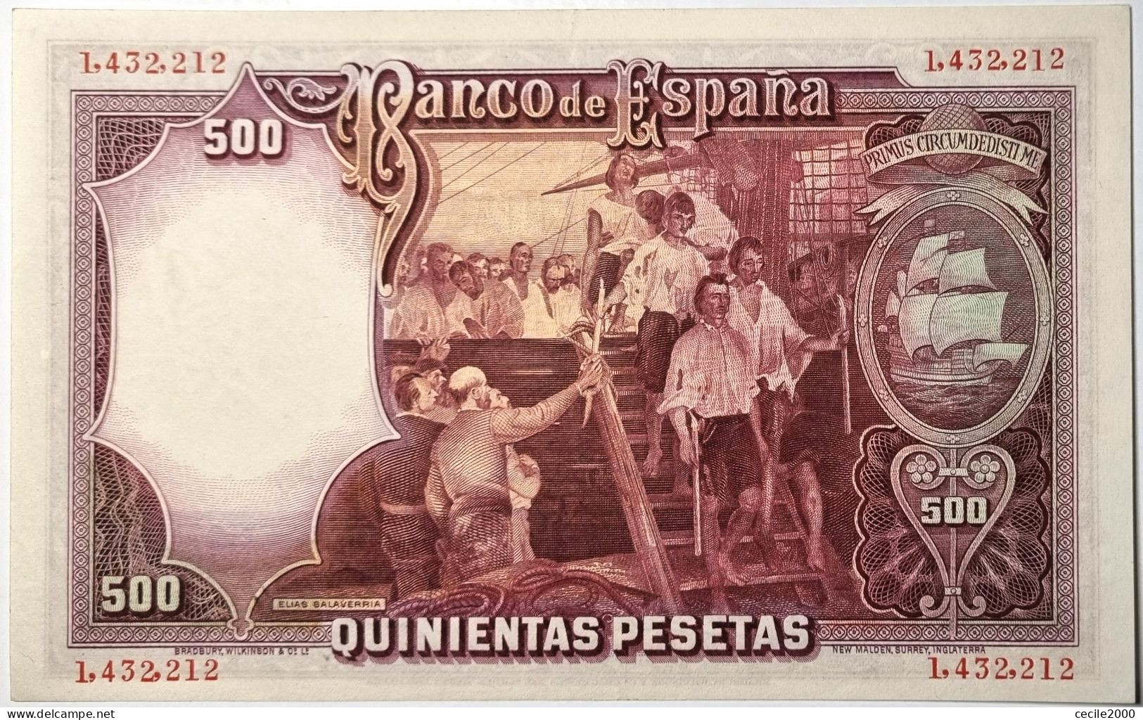 SPAIN BANKNOTE 500 PESETAS 1931 UNCIRCULATED UNC / BILLETE ESPAÑA *COMPRAS MULTIPLES CONSULTAR* - 500 Pesetas