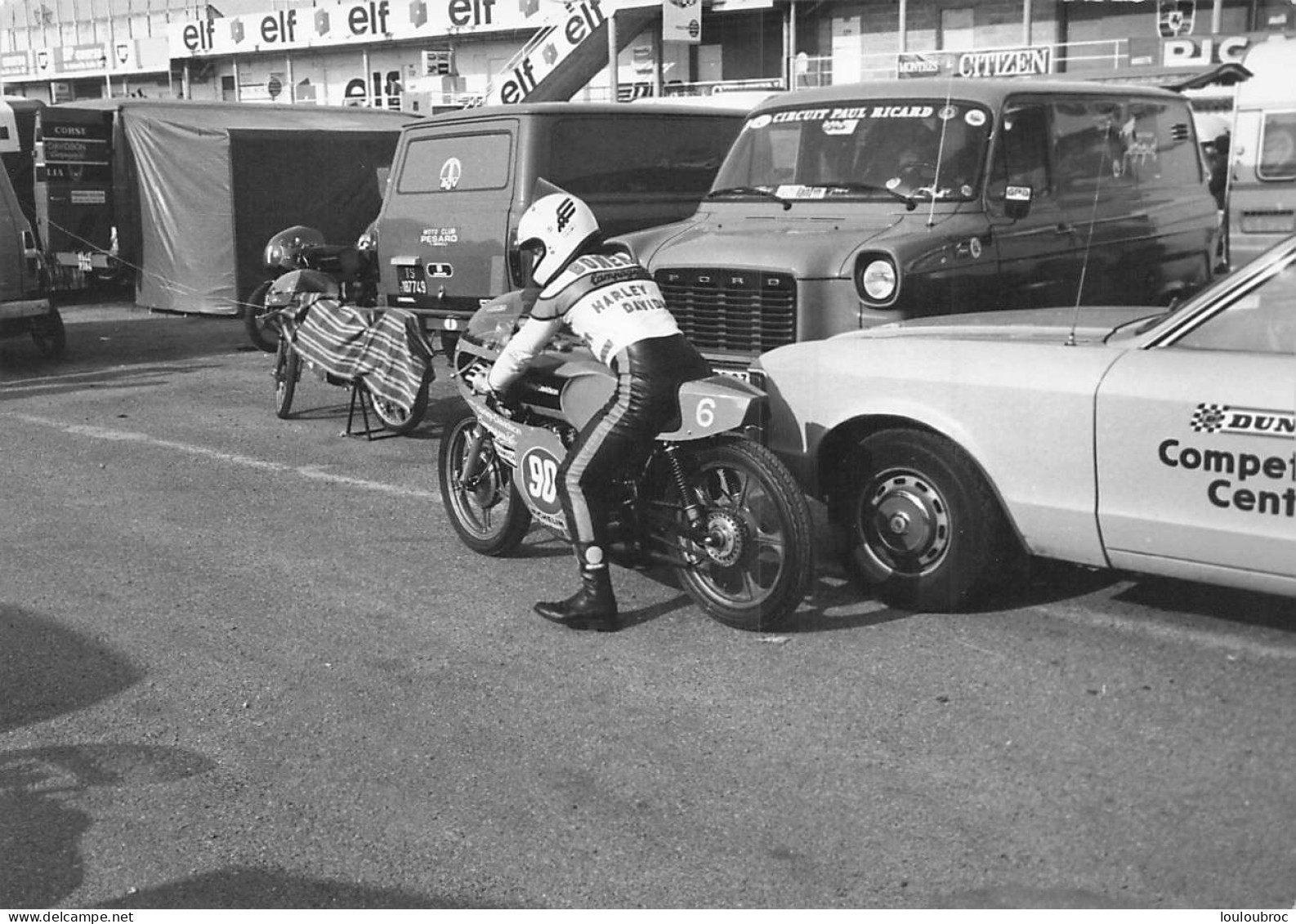 MOTO HARLEY DAVIDSON LE MANS 1976 PHOTO DE PRESSE  17X12CM - Sports