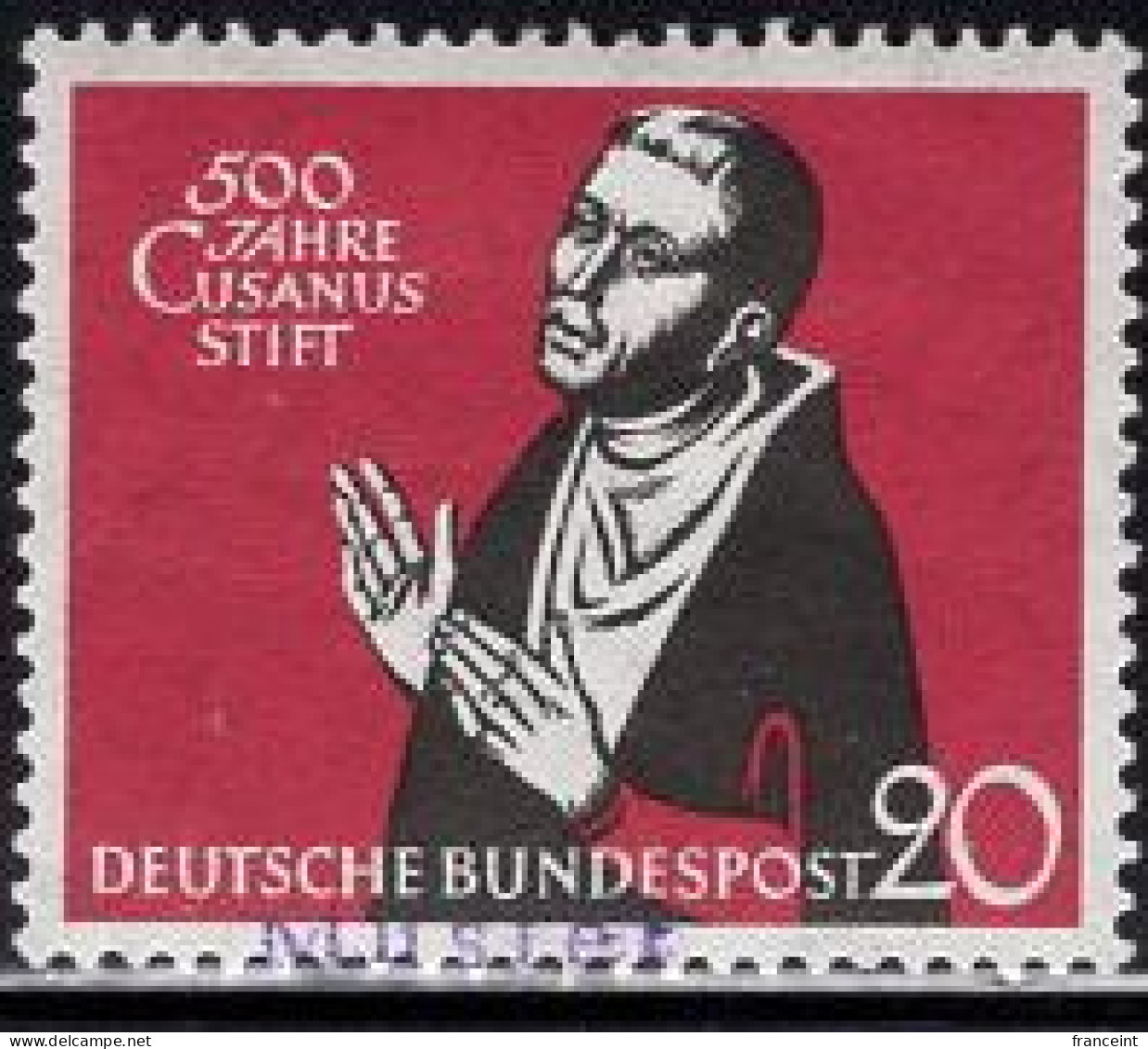 GERMANY(1958) Nicolaus Cusanus. MUSTER (specimen) Overprint. Scott No 792. - Autres & Non Classés