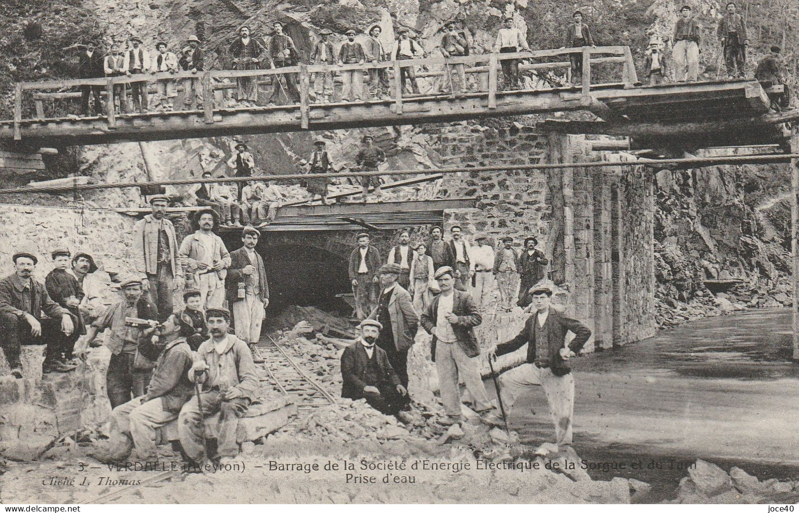 VERDALLE - Barrage De La Société D'Energie Electrique De La Sorgue Et Du Tarn - Prise D'eau - Tunnel - Ouvriers - Sonstige & Ohne Zuordnung