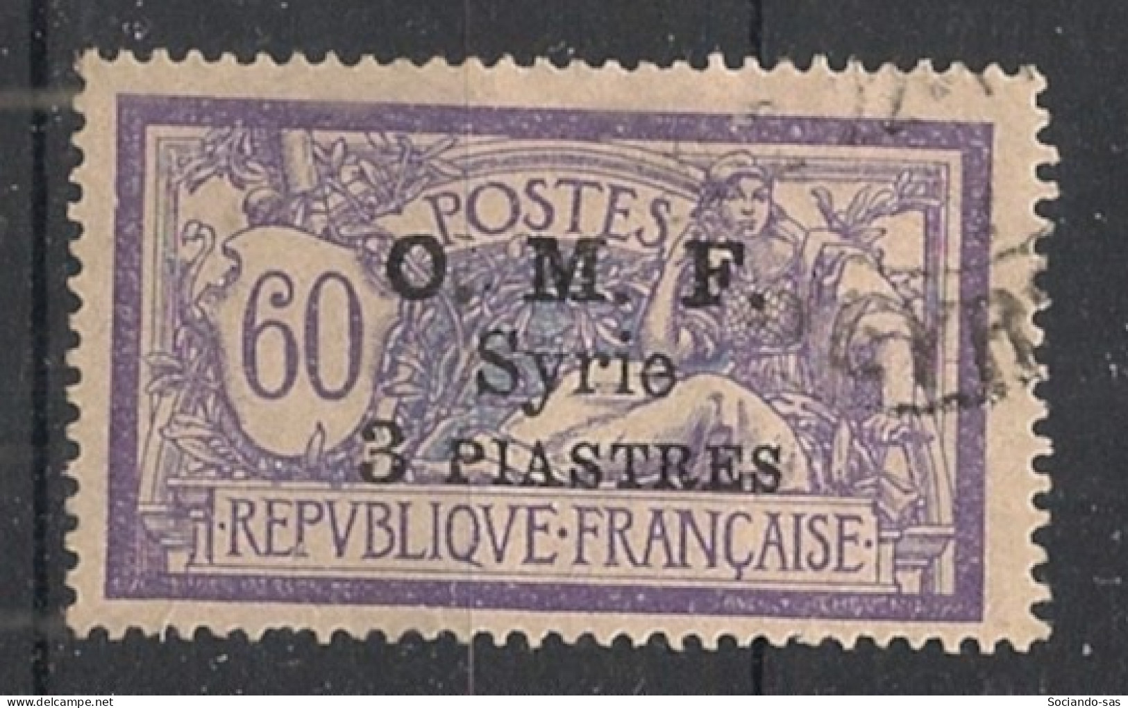 SYRIE - 1920-22 - N°YT. 64 - Type Merson 3pi Sur 60c Violet - Oblitéré / Used - Used Stamps