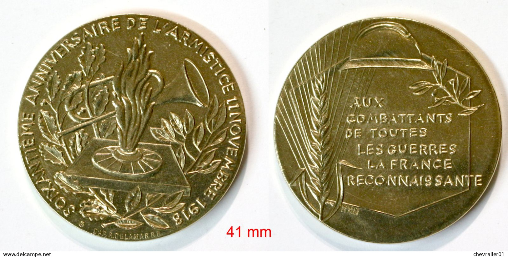 Médaille De Table_FR_Militaria_60e Anniversaire De L'Armistice 11 Novembre 1918_21-14-2 - Frankreich