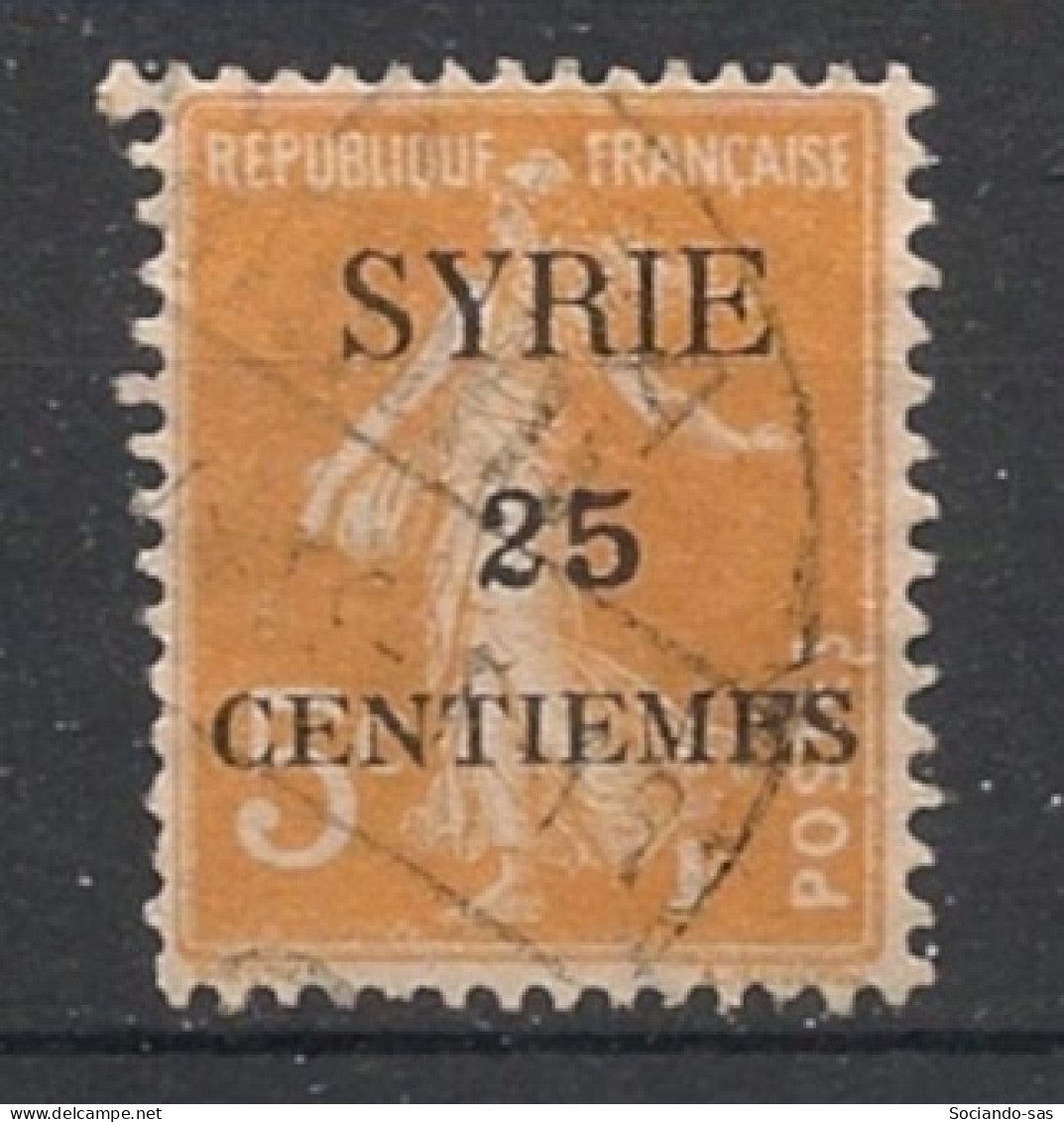 SYRIE - 1924 - N°YT. 106 - Type Semeuse 25c Sur 5c Orange - Oblitéré / Used - Used Stamps