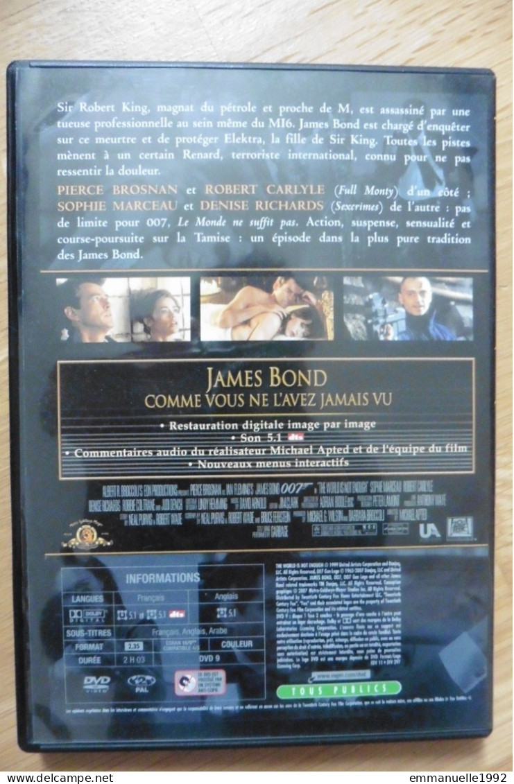 DVD Le Monde Ne Suffit Pas 1999 James Bond 007 Pierce Brosnan Sophie Marceau - Drame